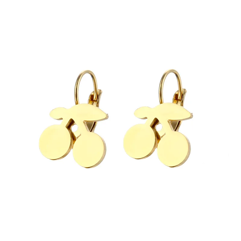 

Женские серьги из нержавеющей стали в форме вишни, золотого цвета