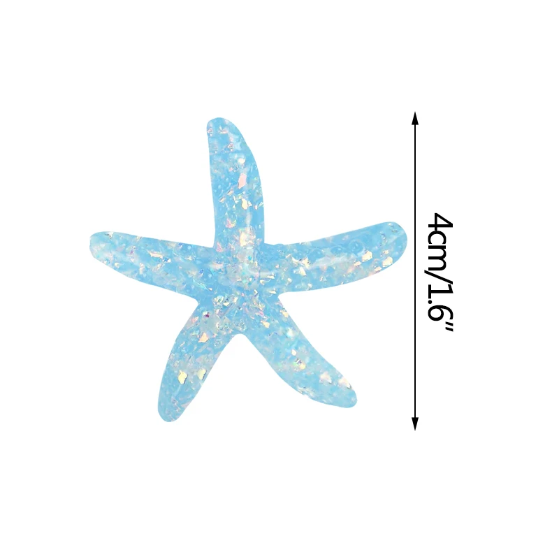 

10pcs DIY Resin Adorable Glitter Colorful Starfish For Hairpin making Home Wedding DIY Embellishments Accessories Adult Kids