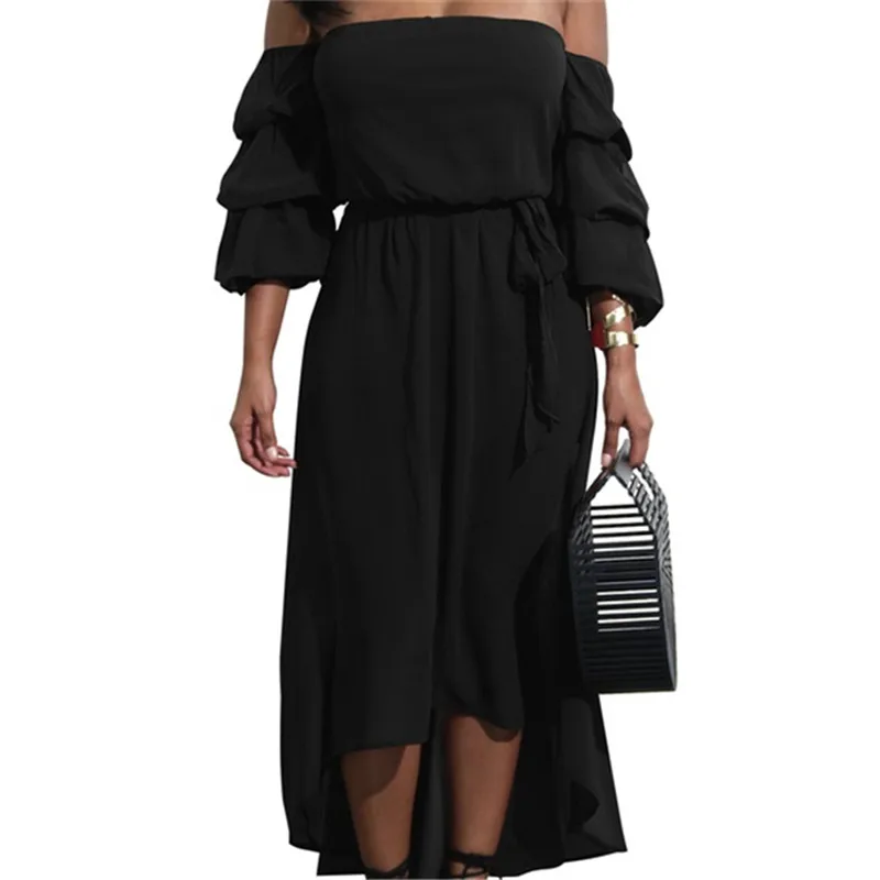 

Платье женское с открытыми плечами, пикантное, с рукавом 2020 и открытой спиной, лето 3/4