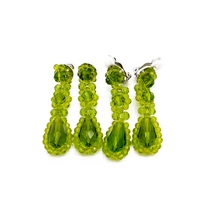 handmade olive beads elegant earrings