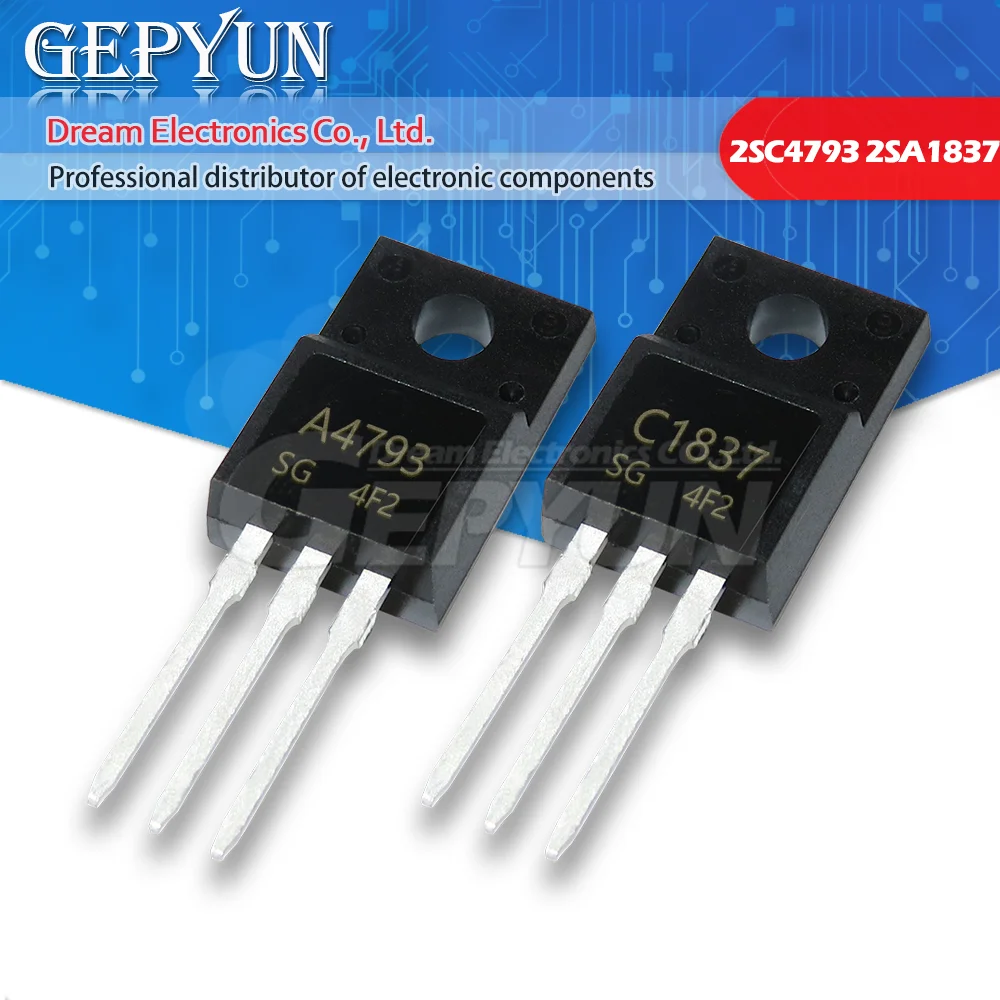 

20PCS 10pair 10pcs 2SC4793 TO220 10pcs 2SA1837 TO-220 C4793 A1837 230V 1A Original and new