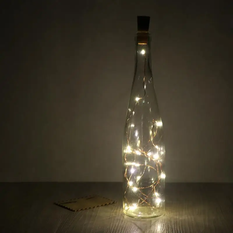 

2M 20 LED String Lights For Glass Wine Bottle Copper Wire Fairy Lamp With Cork Shaped Bottle Stopper For Party Wedding Decor