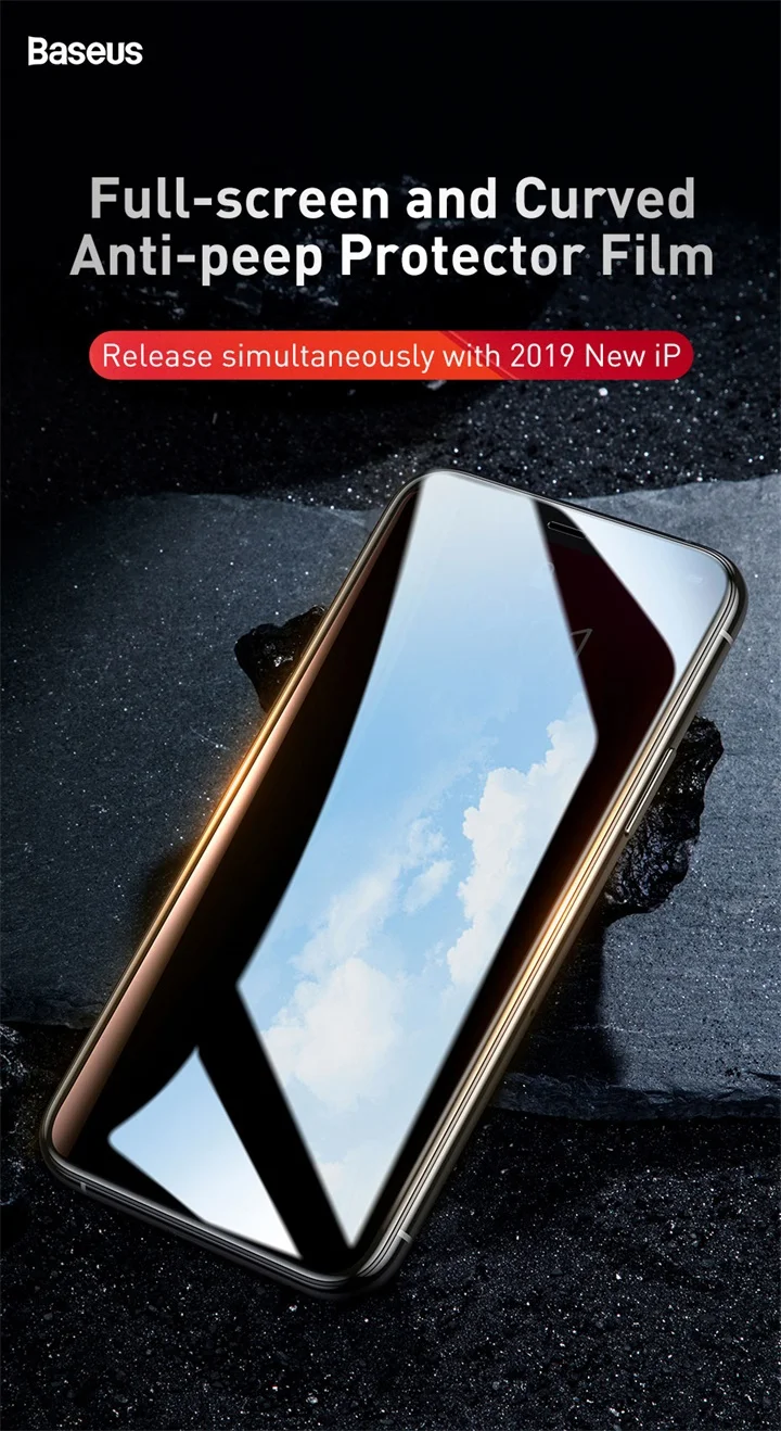 Baseus 0,23 мм Защита экрана для iPhone 11 Pro Max защита конфиденциальности полное покрытие закаленное стекло пленка для iPhone Xs Max Xr X