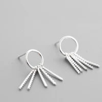 free shipping simple temperament noble tassel long ring earrings personality wild atmosphere silver jewelry 2021 trend jewelry