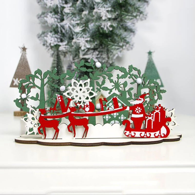 Новые рождественские украшения 2019 креативные деревянные расписные поделки