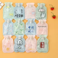 small transparent hot water bottle portable mini water injection hand warmer student cartoon simple winter warm palace cold