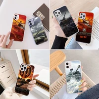 world of tanks hot game phone case transparent for iphone 6 7 8 11 12 s mini pro x xs xr max plus