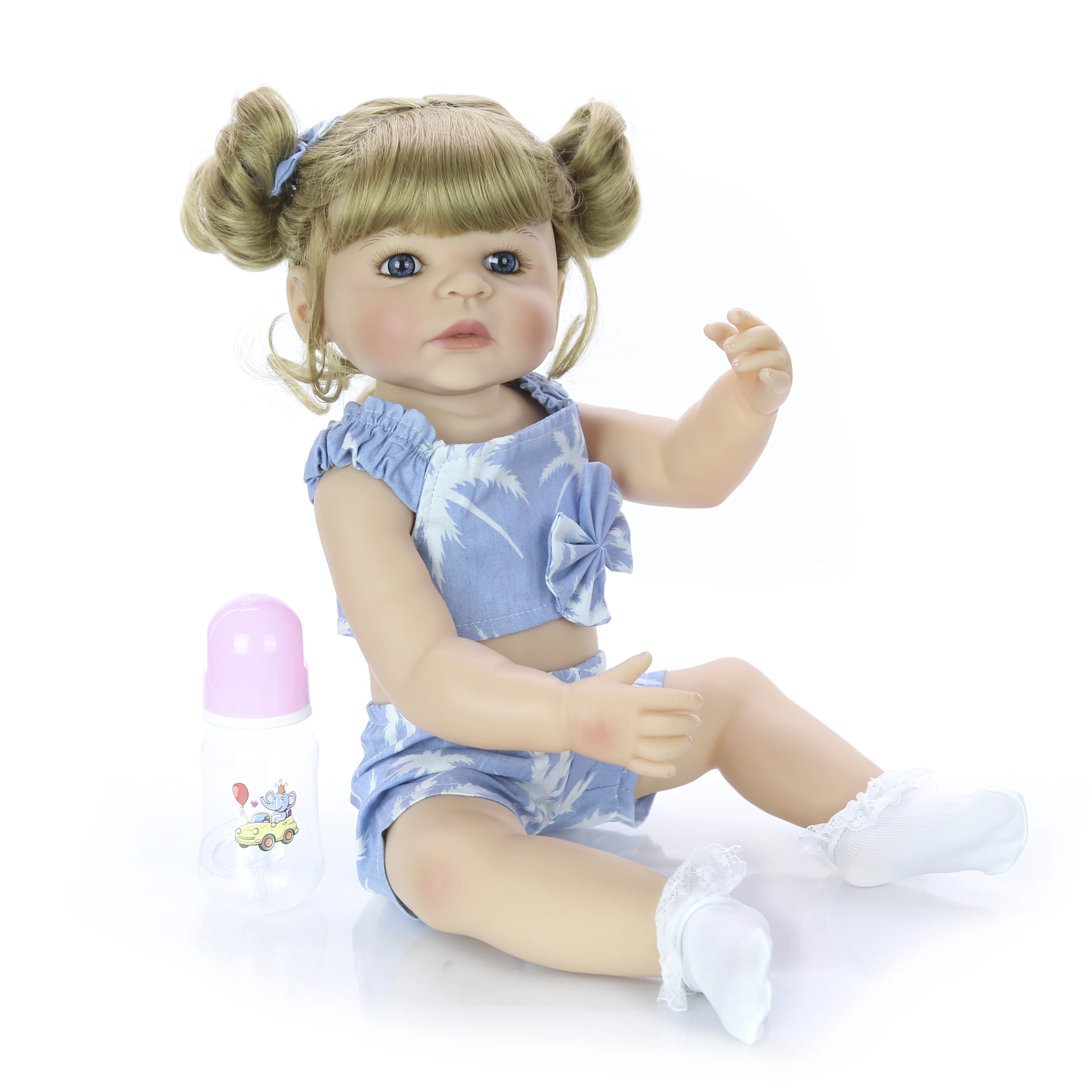 Новое поступление 22 дюймов силиконовые всего тела Reborn Baby Doll модное платье