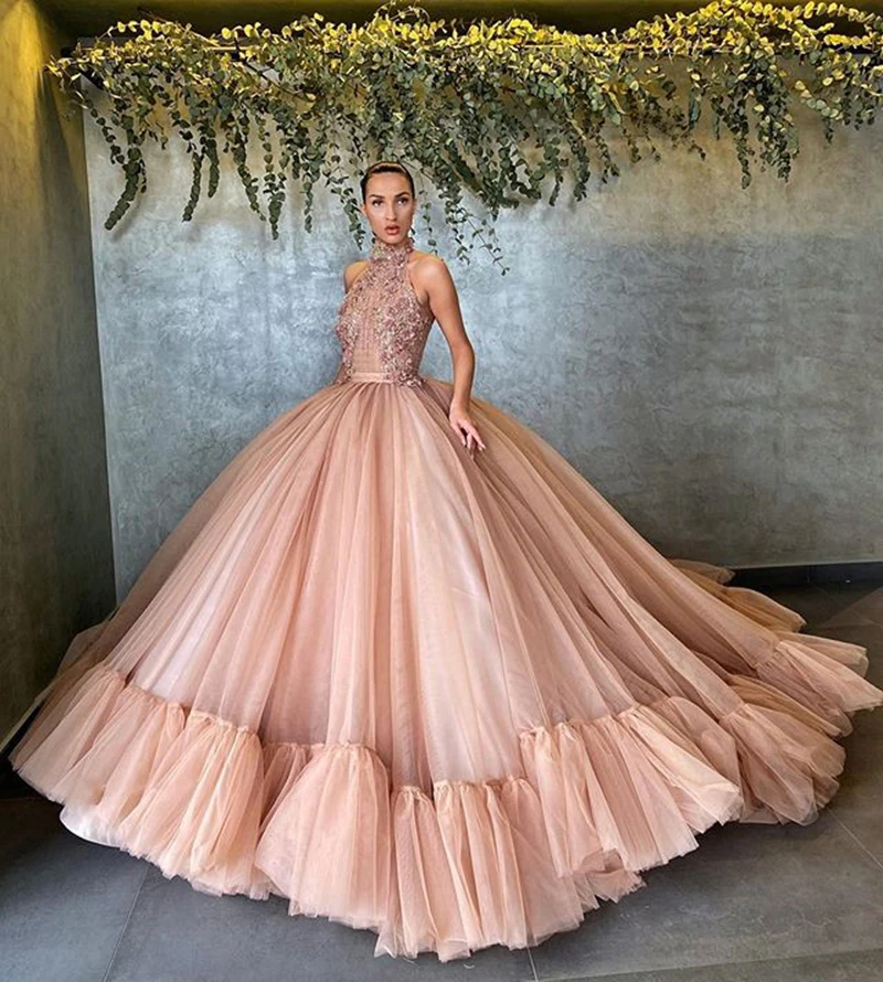 

Evening Dresses With Sleeveless Long 2020 For Women Appliqued Sexy Formal Prom Party Night Gowns Plus Size