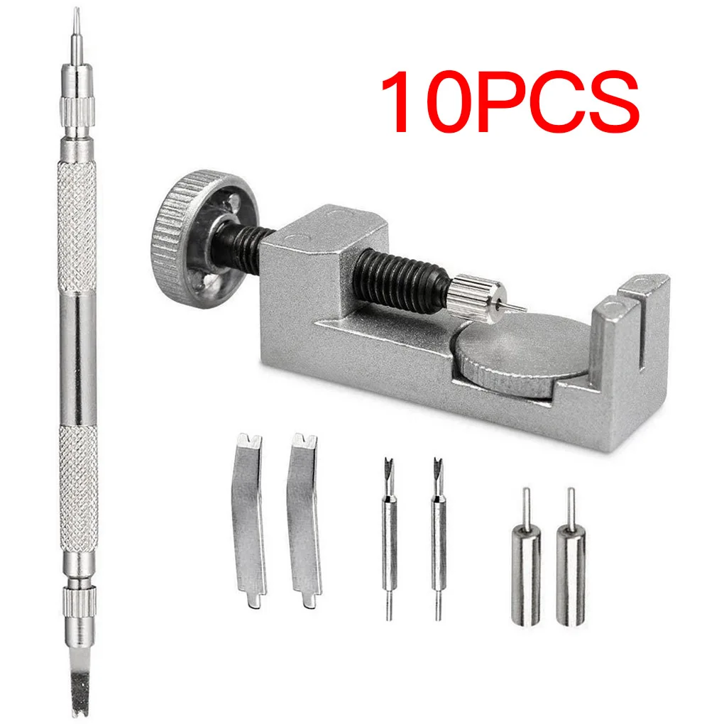 

10 Pcs/set Watch Band Strap Bracelet Link Pin Remover Wristwatch Band Resizing Repair Adjustment Tools Stainless Steel Tools Kit