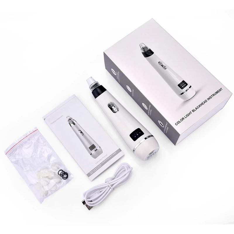 Portable Blackhead Removal Dead Skin Facial Beauty Usb Rechargeable Adjustable Inhalation Lcd Monitor Cleaning Instruments | Красота и
