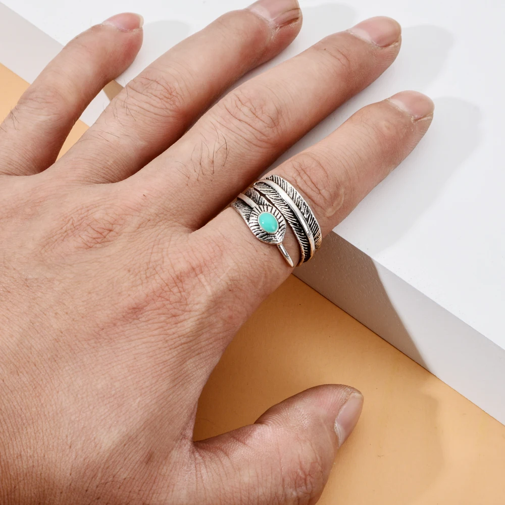 Мужское кольцо в стиле хип-хоп открытое регулируемое с черепом дракона змеей