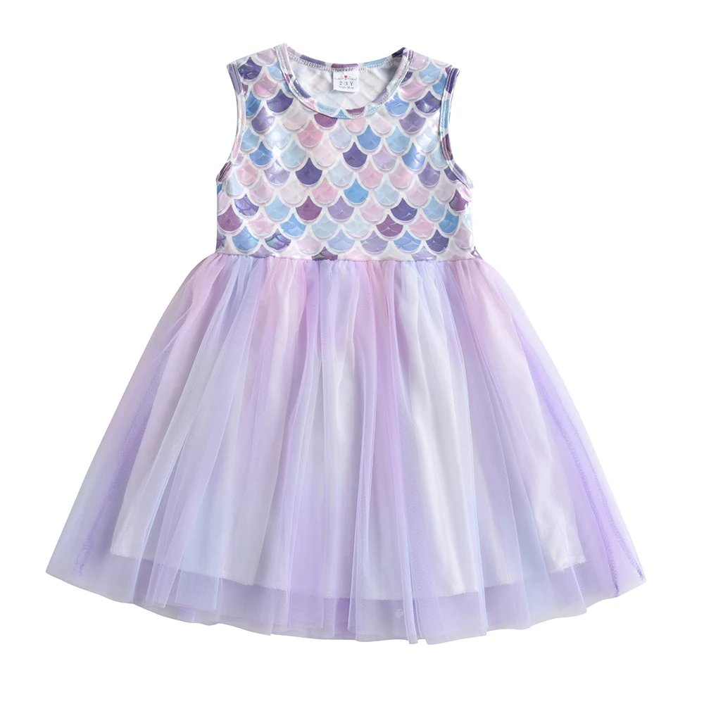VIKITA Princess Dress for Girl Toddlers Summer Sleeveless Dresses Kids Sweet Birthday Party Perform Casual Costumes Clothes | Детская
