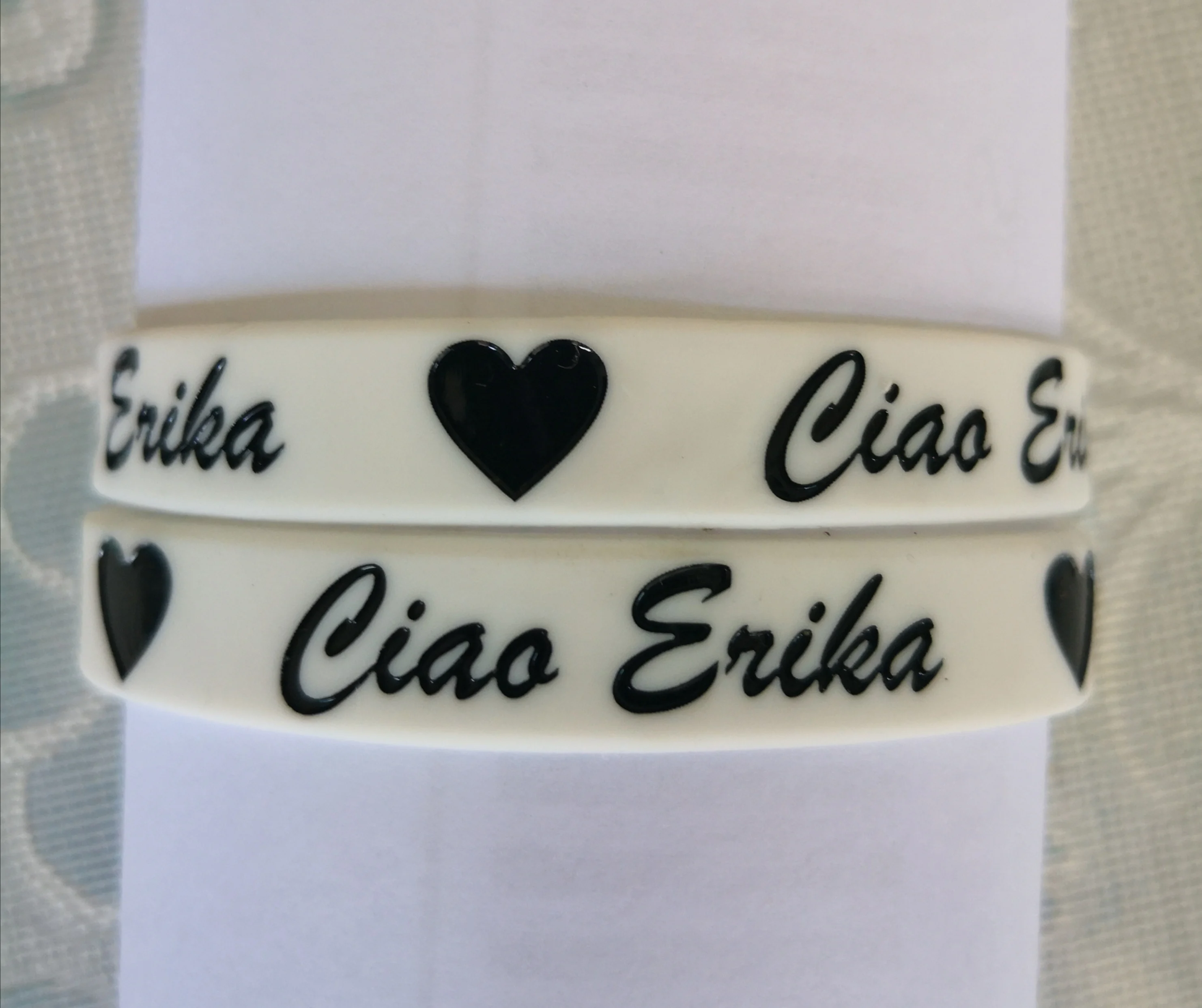 Браслеты из силиконового каучука с Ciao Erika любовь текст или логотип для событий и