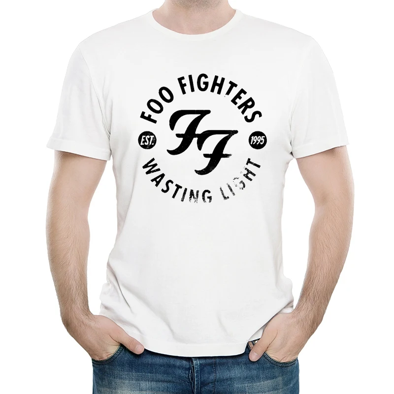 5 Foo fighers футболка белого цвета Мужская мода короткий рукав Foo fighers логотип футболка Майки футболки унисекс футболка - Цвет: 5