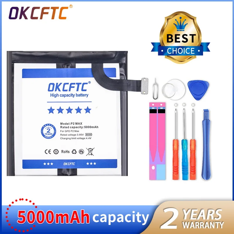 

OKCFTC New 654793-2S Tablet PC 5000mAh battery For GPD P2 Max Handheld Gaming Laptop GamePad tablet PC 7.6V+home delivery