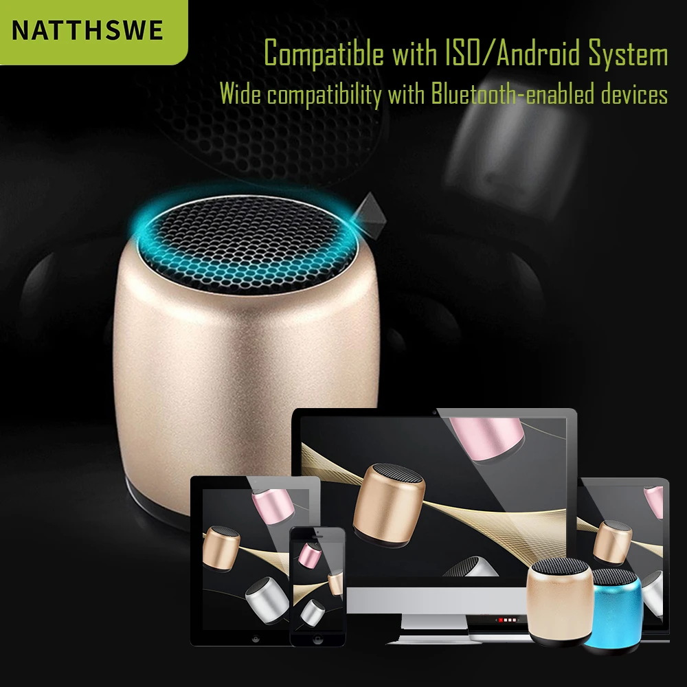 NATTHSWE M2 TWS металлический супер мини беспроводной Bluetooth динамик портативный