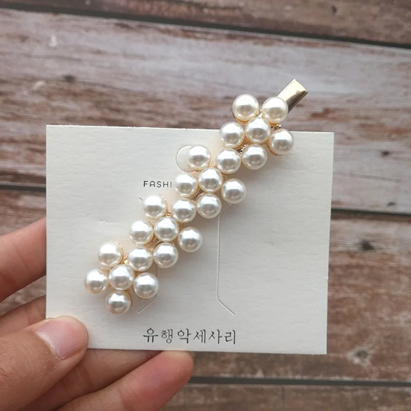 Новая модная женская металлическая заколка для волос с жемчугом милая девочек