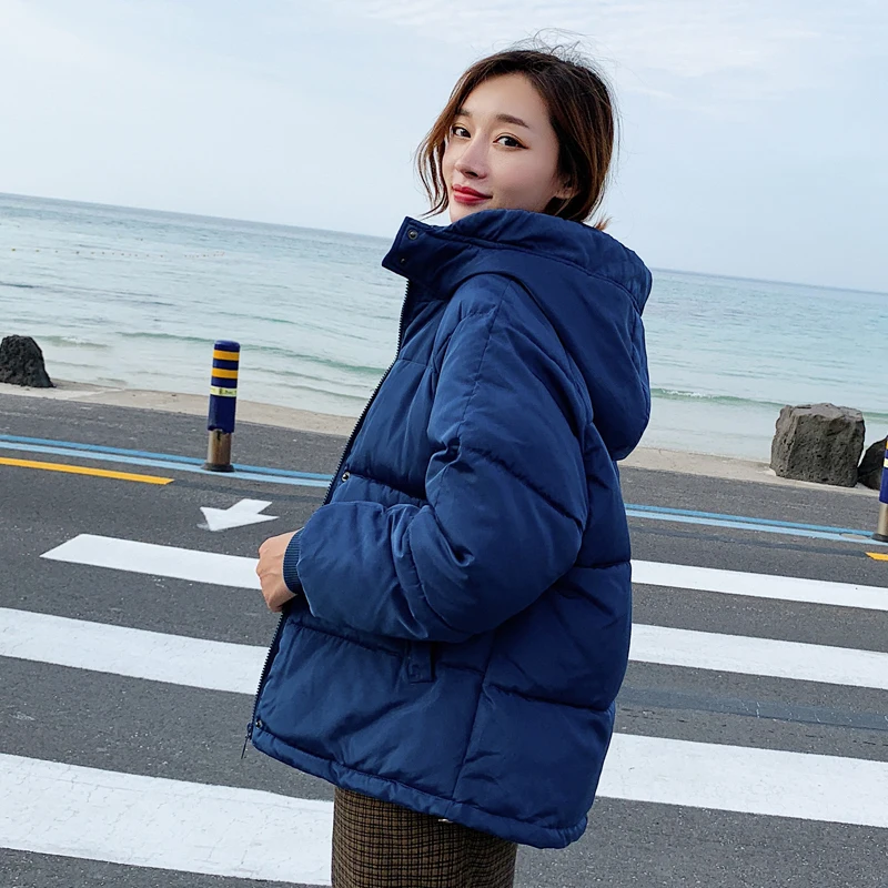 2021 осень зима Женская куртка пальто с капюшоном зимняя короткая женская парка