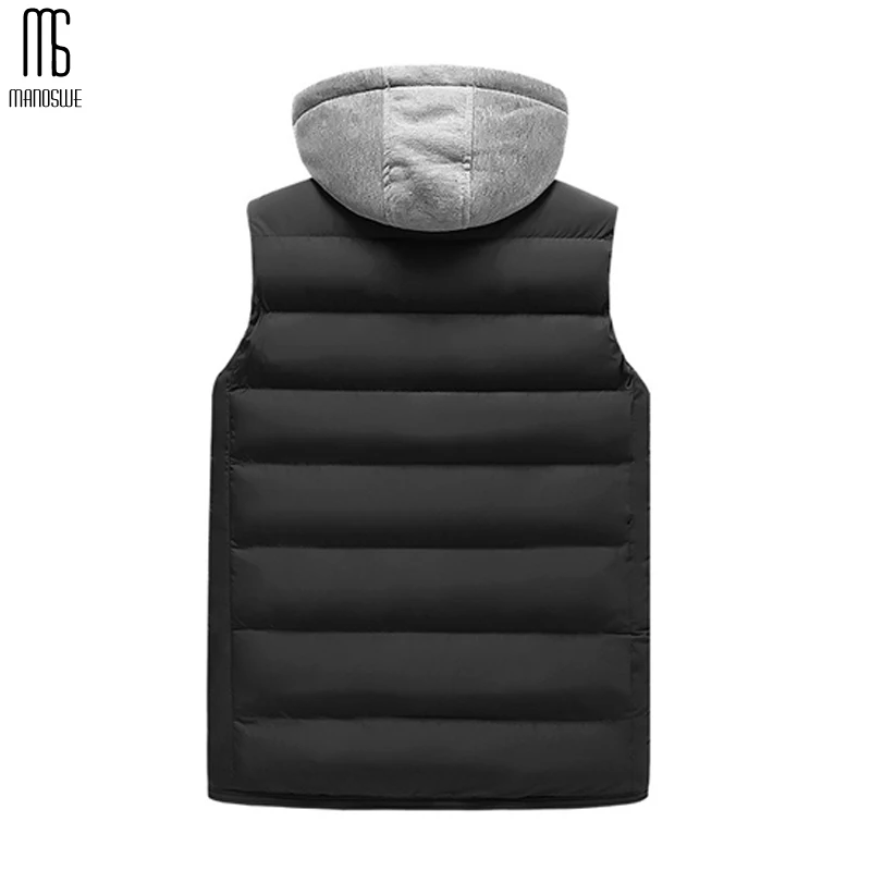 Мужской жилет без рукавов Manoswe теплый с капюшоном повседневный тонкий плотный
