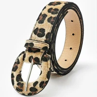 kemeiqi fashion ladies belt special craft art print animal fur pattern snake print leopard casual fashion brown patchwork jeans