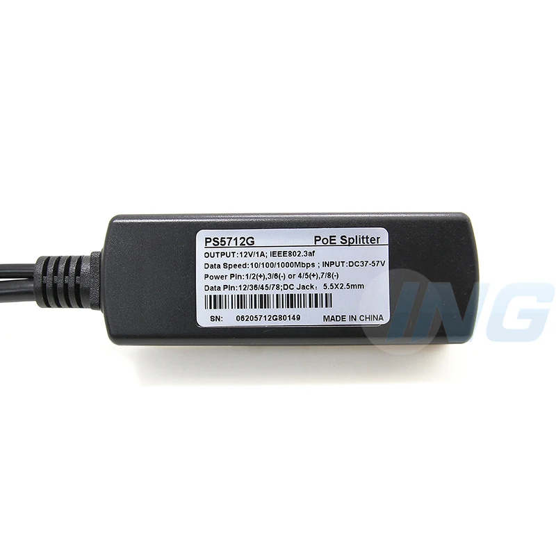 IEEE 802.3af Стандартный разделитель PoE украшенное мозаикой из драгоценных камней 12V 1A