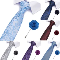 free shipping gravatas mens accessories striped plaid pattern business silk tie set necktie pin men wedding suit jacquard ties