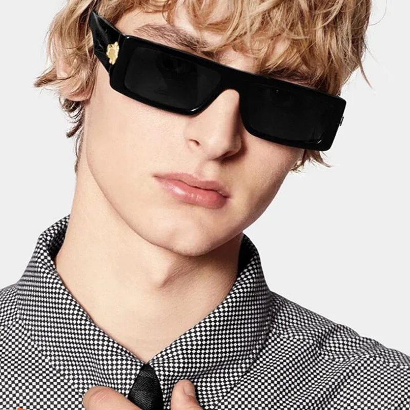 

Fashion Rectangle Sunglasses Women Men Vintage Leopard Jelly Color Eyewear Retro Small Sun Glasses Ladies UV400 oculos feminino