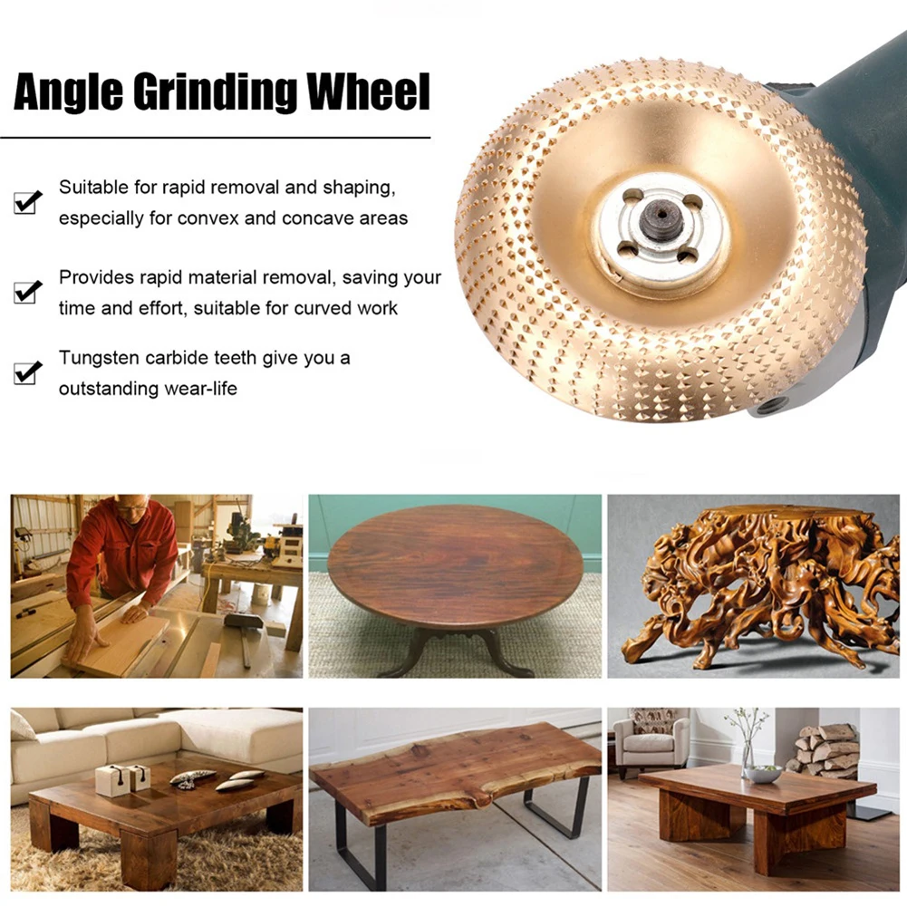 

Round Wood Angle Grinding Wheel Abrasive Disc Angle Grinder Carbide Coating 22mm Bore Shaping Sanding Carving Wheel Rotary Tool