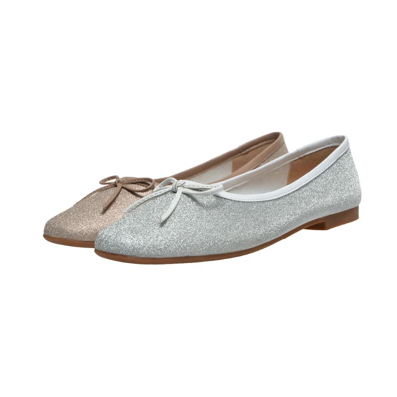 

EshtonShero Flat Loafers Woman Summer Butterfly-Knot Ballet Flat Casual Slip On Shoes Women Comfort Flat Leather Shoes Size 3-9