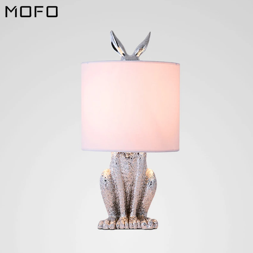 Постсовременный светодиодный настольный светильник в виде кролика с маской