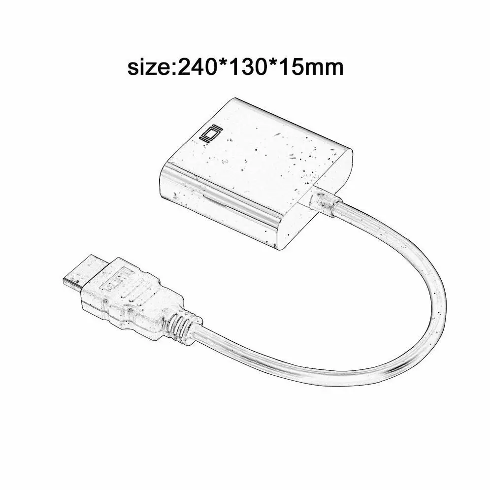 100 шт./лот адаптер hdmi vga штекер в конвертер с разъемом 1080P HDTV монитор для ПК ноутбук