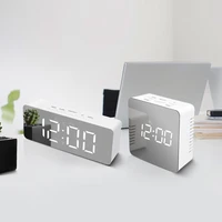led wall clock watch modern brief design 3d diy electronic large mirror table alarm clocks office kids room date time desk clock