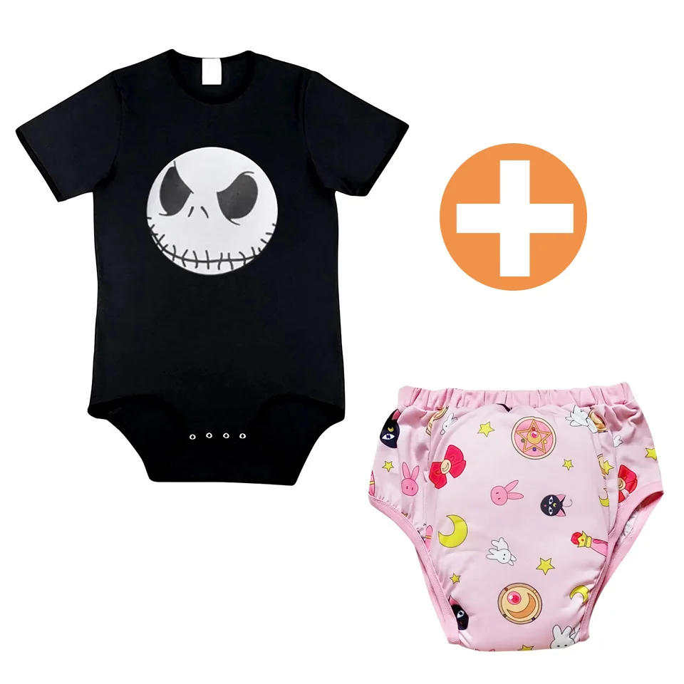 2pcs Waterproof Cotton Adult Baby Training Pants Reusable Infant Shorts Underweaer Cloth Diapers Panties Men Pajamas Onesie