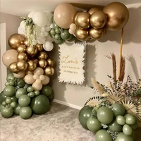 122pcs metal gold avocado green balloons garland arch kit wedding birthday party decoration baby shower kids decoration supplies