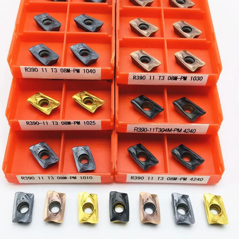 

R390 11T308M PM 1010/1040/1030/1025/1130/4240 Carbide inserts for indexable end mills End mill turning tool R39011 T304M PM 4240