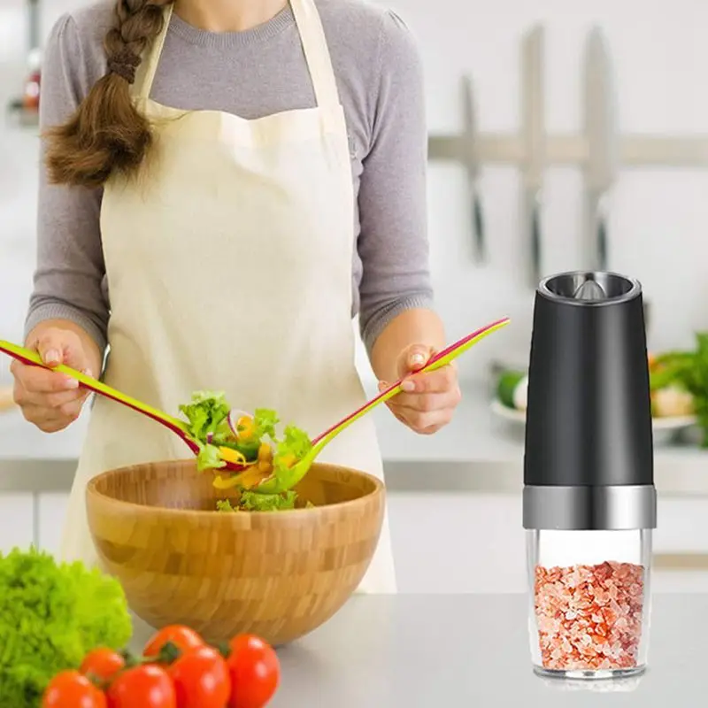 Premium Gravity Electric Salt and Pepper Grinder Set of 2 Battery Powered Shakers Automatic One Hand Mills with LED | Дом и сад