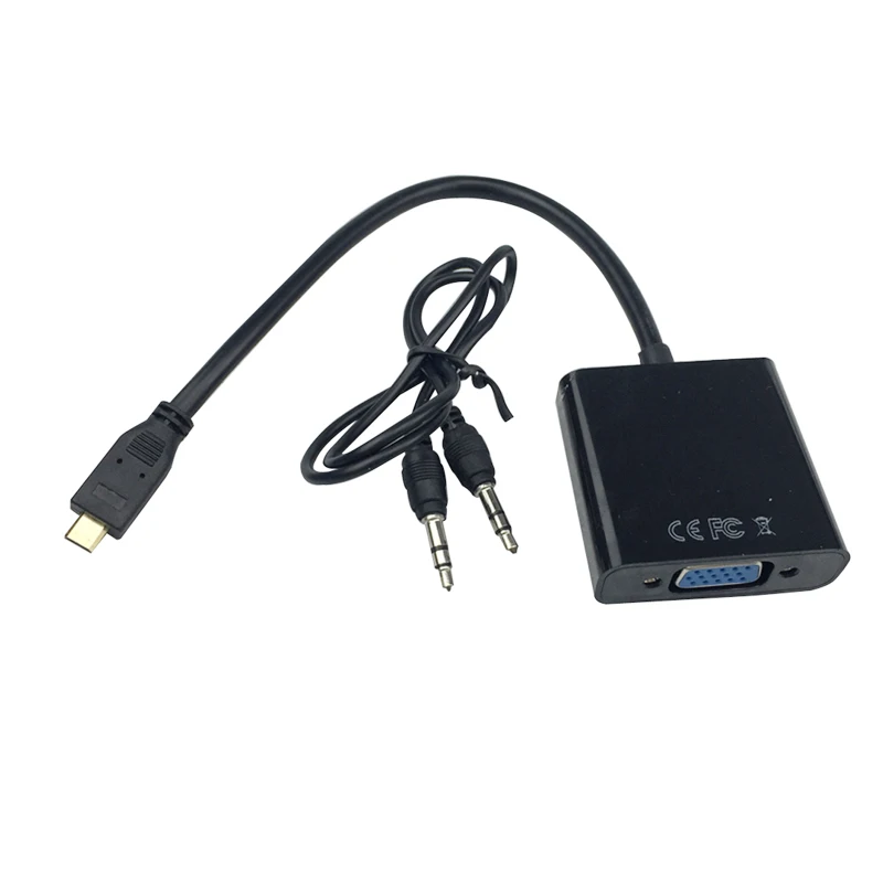 Микро HDMI к VGA адаптер папа женскому + аудио кабель 1080P видео AV конвертер для ПК