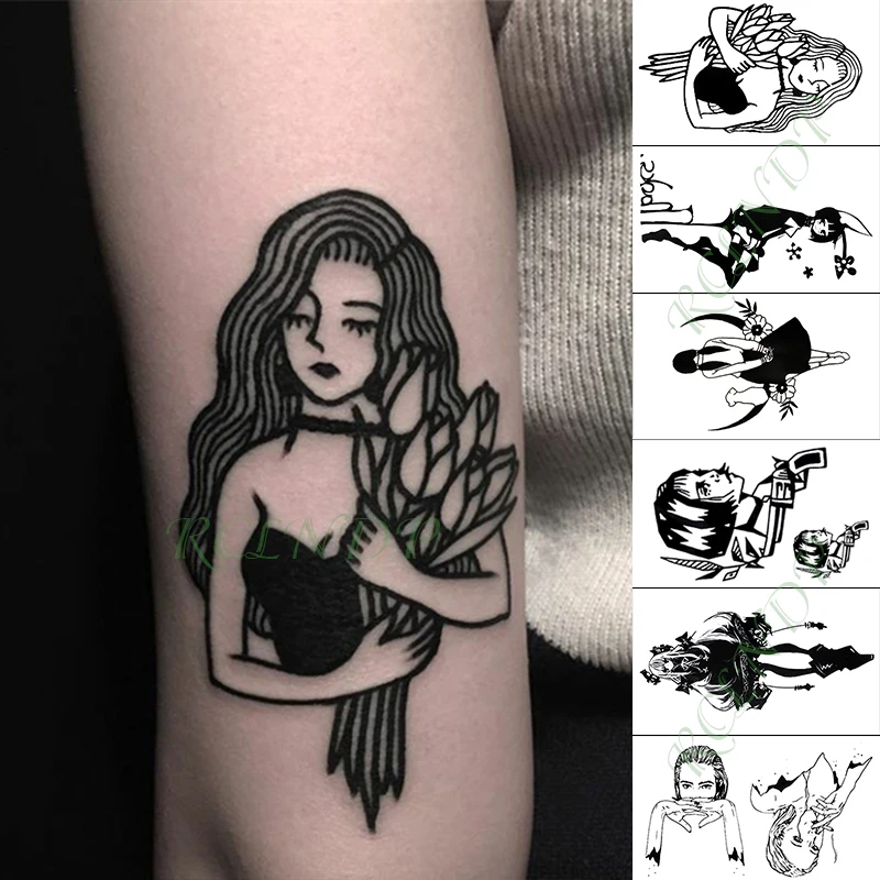 Waterproof Temporary Tattoo Sticker movie Sexy Girl leon feather Fake Tatto Hand Arm Flash Tatoo for Men Women | Красота и здоровье