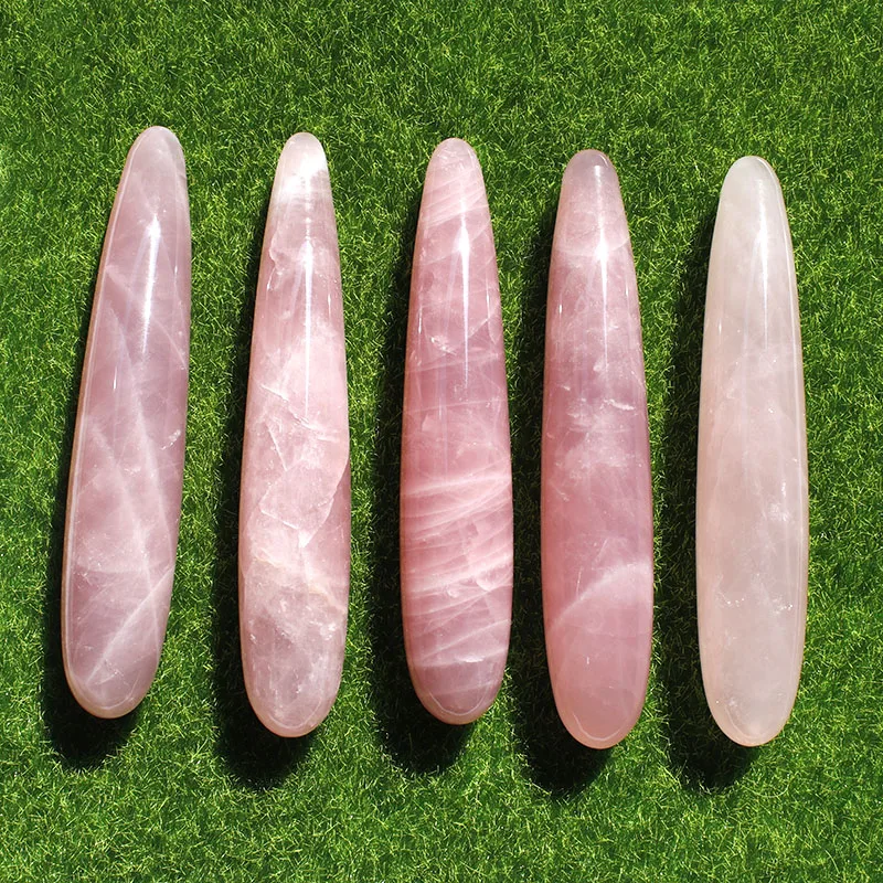 

1 Pcs Polished 17.5 CM Natural Rose Crystal Massage Kegel Wand