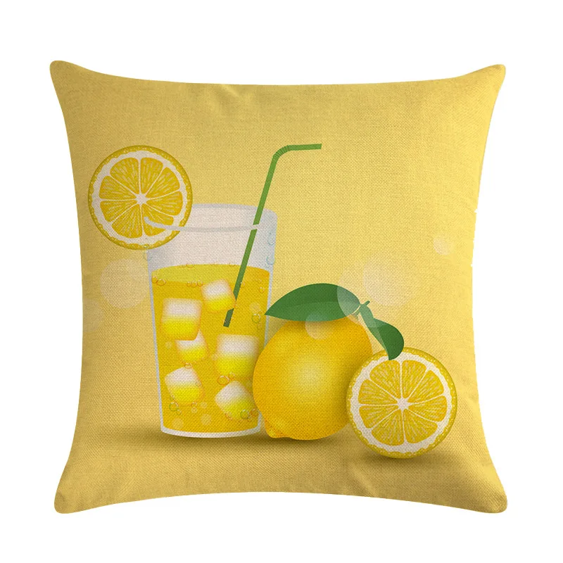 Мультфильм лимон клубника молочное белье Наволочка для подушек на стул домашнее