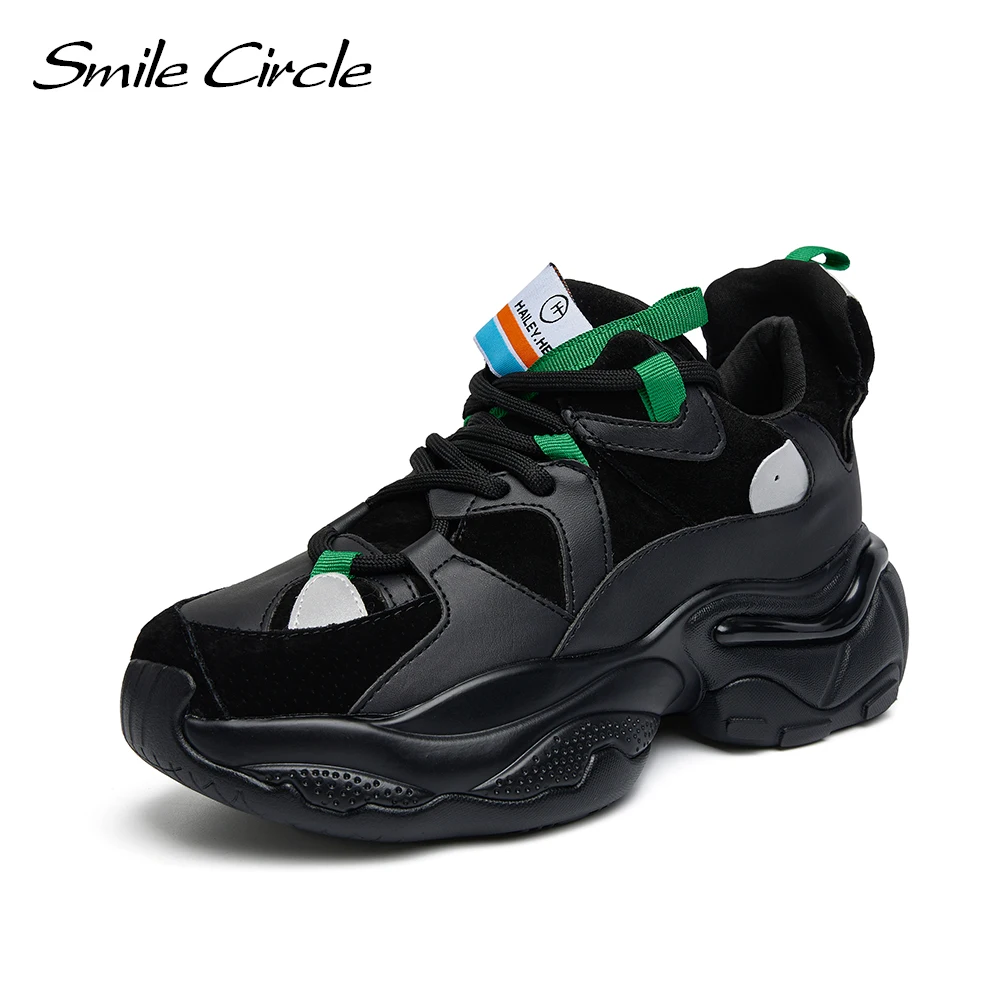 Smile Circle/массивные кроссовки Женская обувь на плоской платформе Коллекция 2022 года