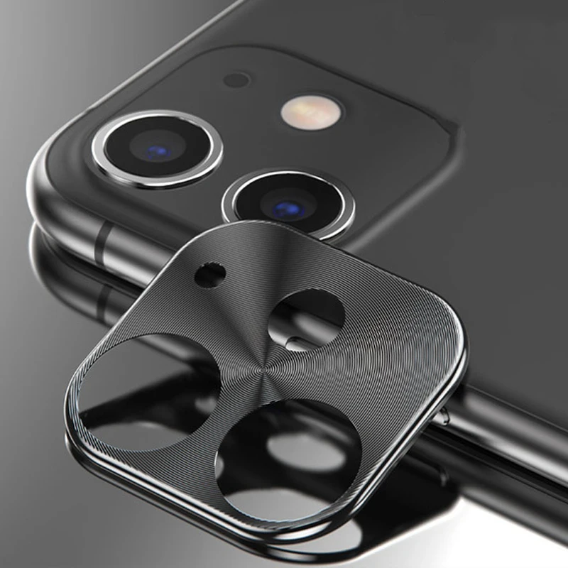 Металлический чехол для камеры заднего вида для iPhone 11 Pro X XS MAX 7 8 Plus, чехол для iPhone XR, iPhone11 Pro, защитный чехол для камеры - Цвет: Черный