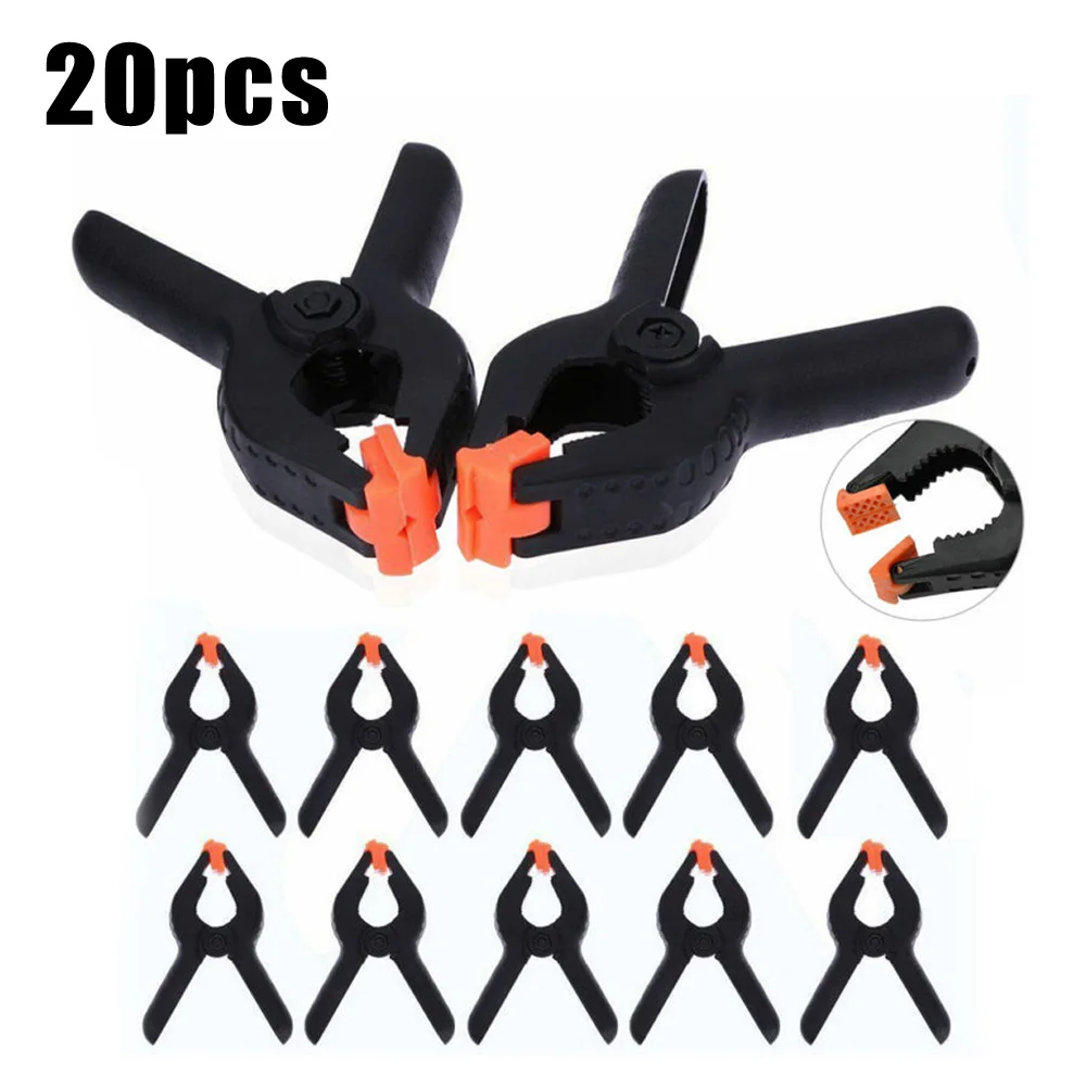 

20 Pieces 2 Inch Spring Clamps DIY Woodworking Tools Plastic Nylon Clamps For Woodworking Spring Clip Photo Studio Background