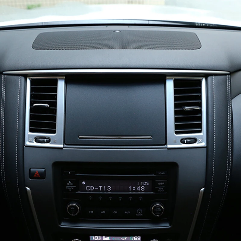 

Для Infiniti QX80 2013-2018 LHD ABS Матовый/углеродное волокно украшение среднего выпускного отверстия автомобиля накладка автомобильные аксессуары Ст...