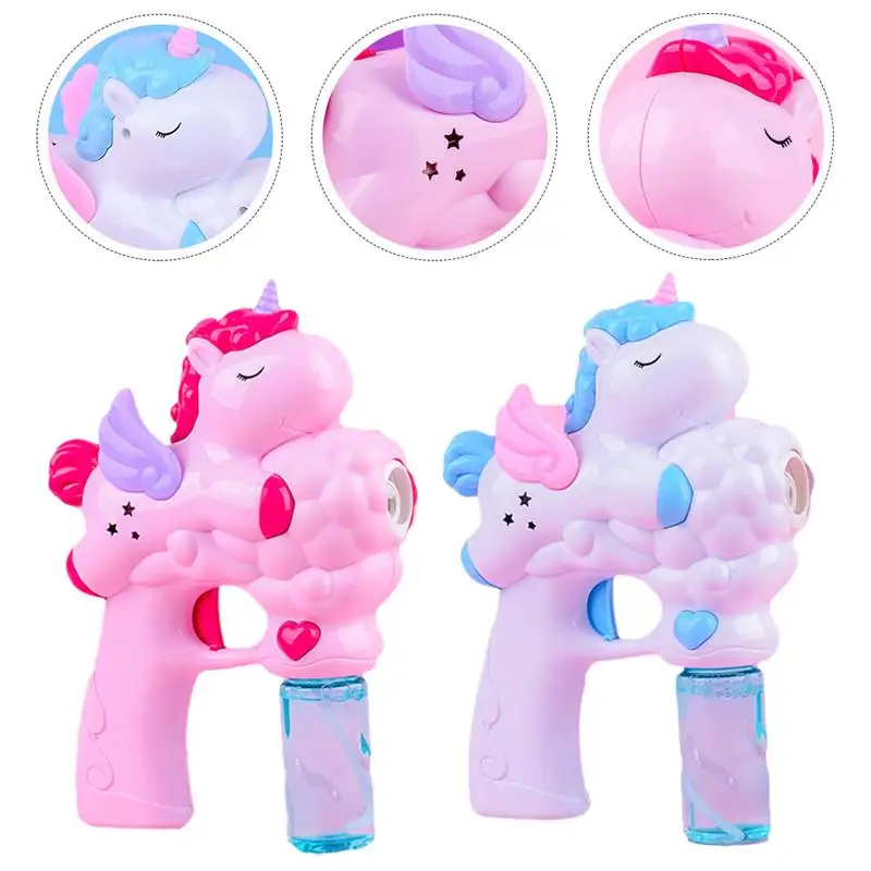 

2pcs Cartoon Bubble Making Toys Electric Bubble Blower for Outdoor Kids Children
