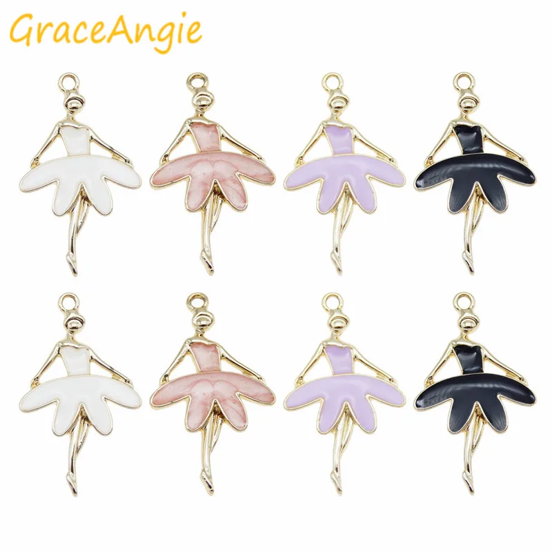 

4pcs Top Ballet Dancer Girl pendant Girl Jewelry Making DIY Handmade Girls Charms For Bracelet Earrings Crafts Necklace Gift DIY