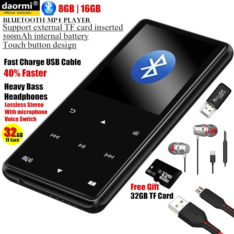 Fone de Ouvido Cabo de Carga ” sem Fio tf + Cartão Alta Fidelidade Graves Estéreo Rápida Alto-falante Ranhura tf 32gb Mp4 2.4