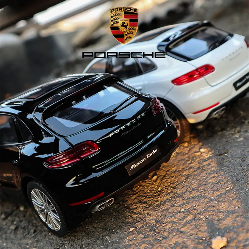 Модель автомобиля Welly 1:24 Porsche Macan Turbo из черного сплава литой и игрушечный