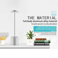 rechargeable cordless led table lamp portable metal desk lamp 2 levels brightness night light nightstand bedside light